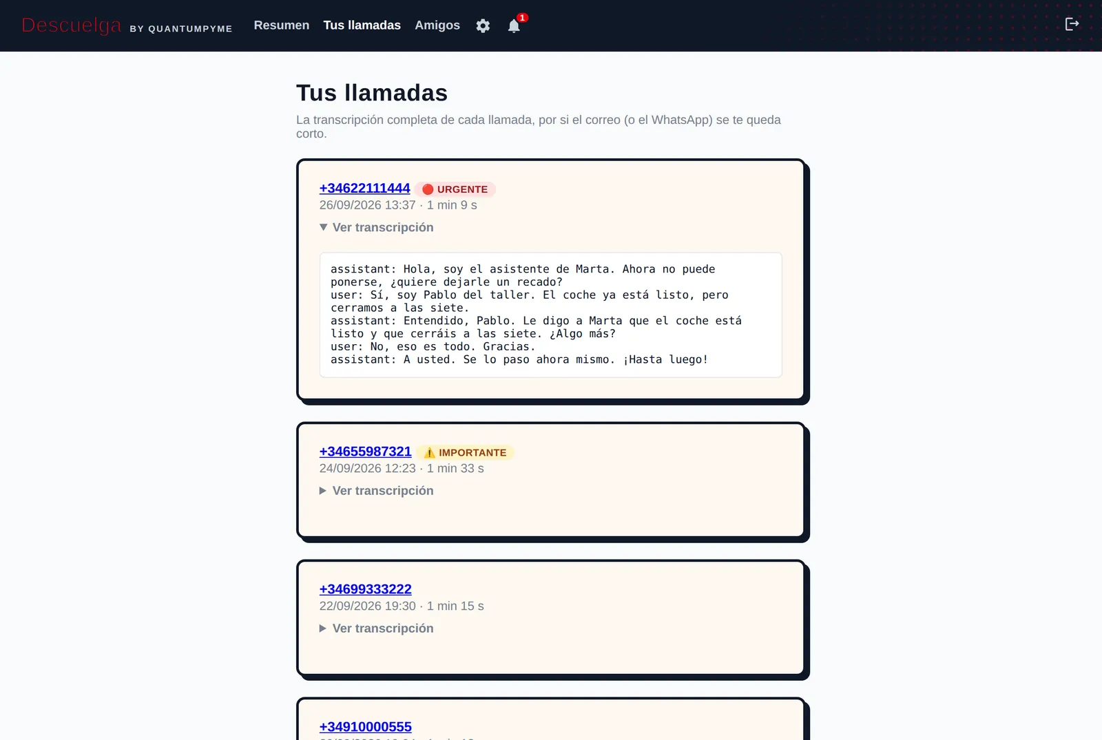 Panel de Descuelga